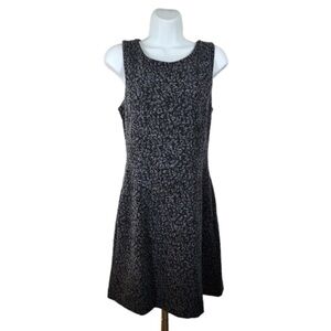 Nicole Miller Sleeveless Textured Knit Sweater Dress. Black and Grey. #368